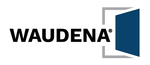 The logo for Waudena Doors. 